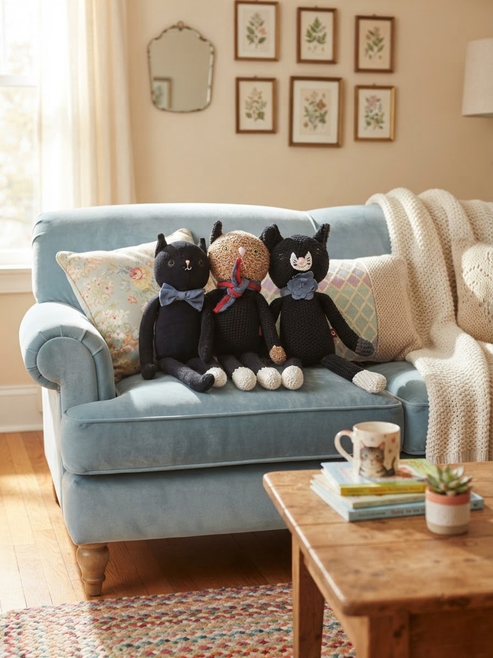 Cats - plush cats Cuddle Collab - set of 3 stuffed animals Zelda, Titus, Brave